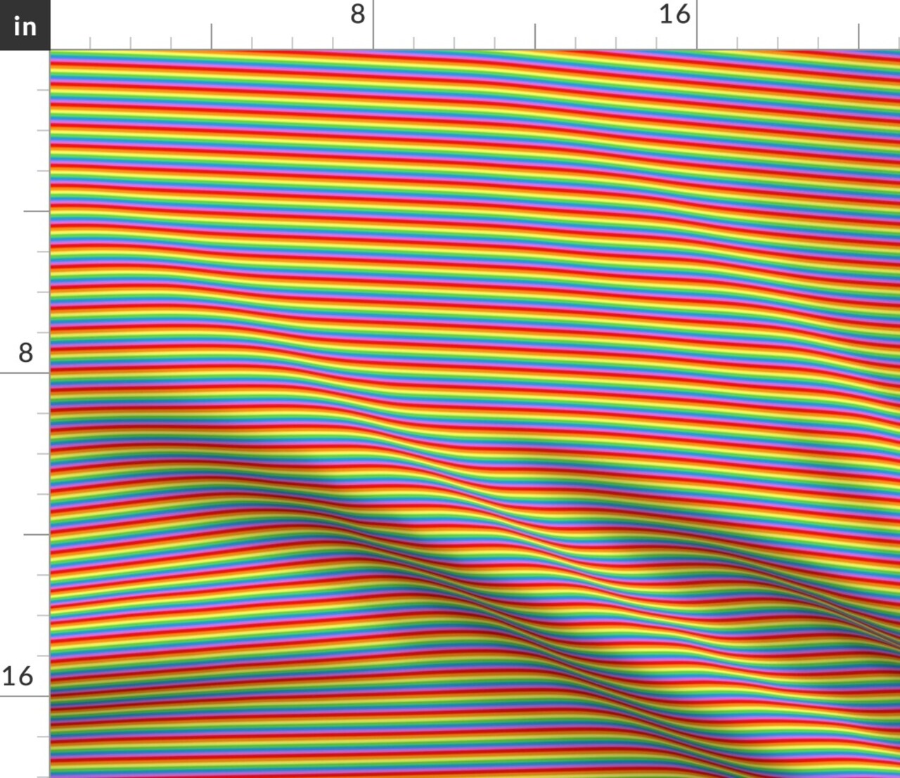 Rainbow Pride Bright Colorful Micro Stripe Custom Printed Fabric by Spoonflower Various Fabrics by the Yard or Fat Quarter
